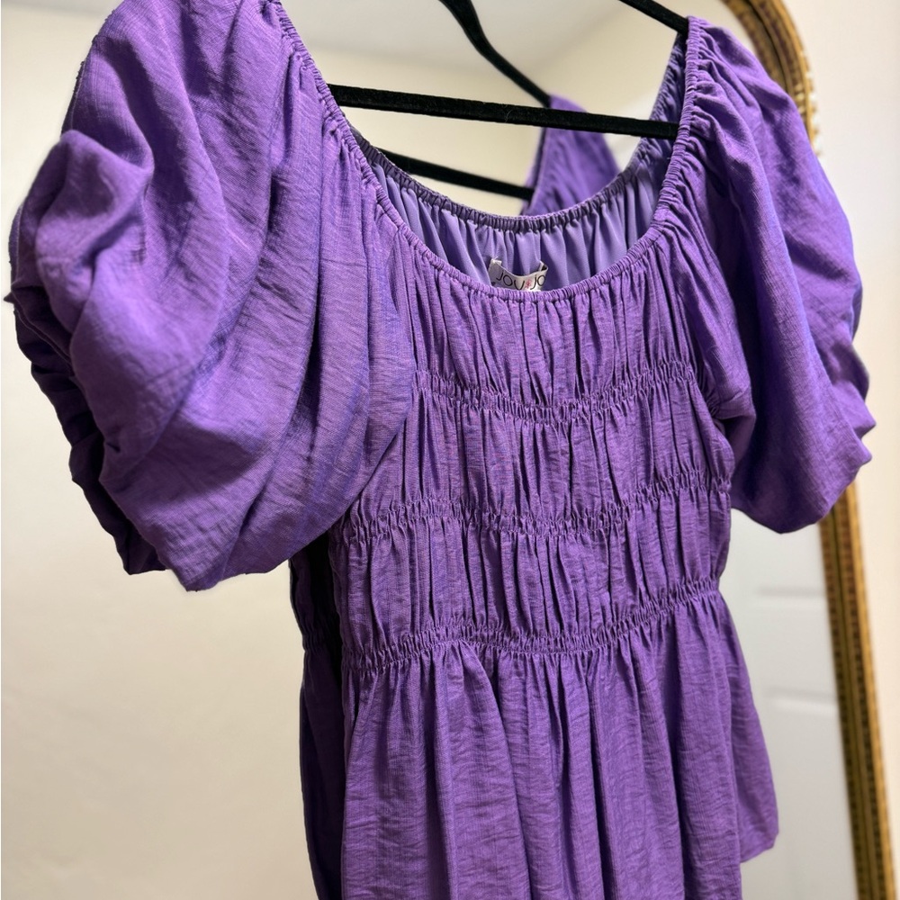 Joy Joy Purple Puff Sleeve Blouse